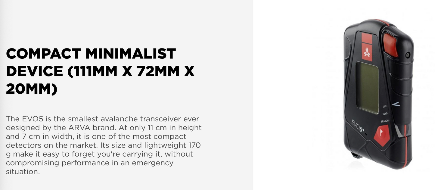 Arva EVO5+ Avalanche Transceiver